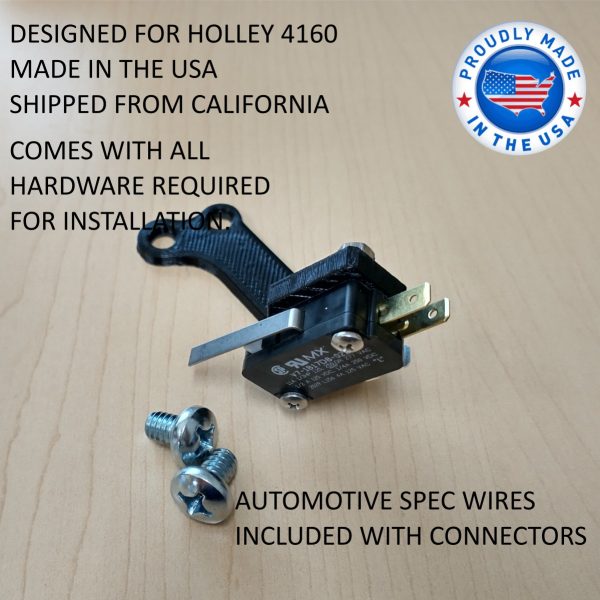 3D printed kickdown bracket with microswitch for Holley carburetors and TH400 ST400 ST300 transmissions.