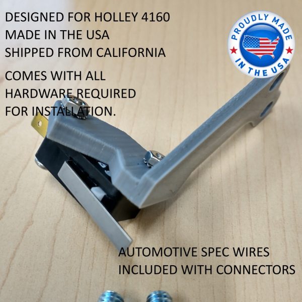 3D printed kickdown bracket with microswitch for Holley carburetors and TH400 ST400 ST300 transmissions.